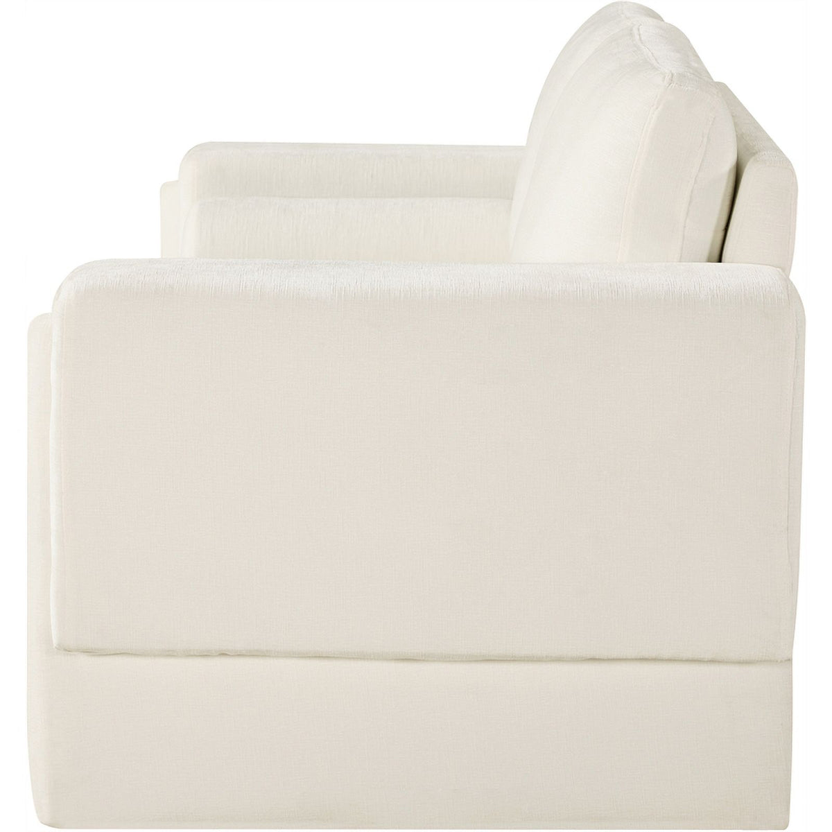 Cream Chenille Fabric Loveseat F3247