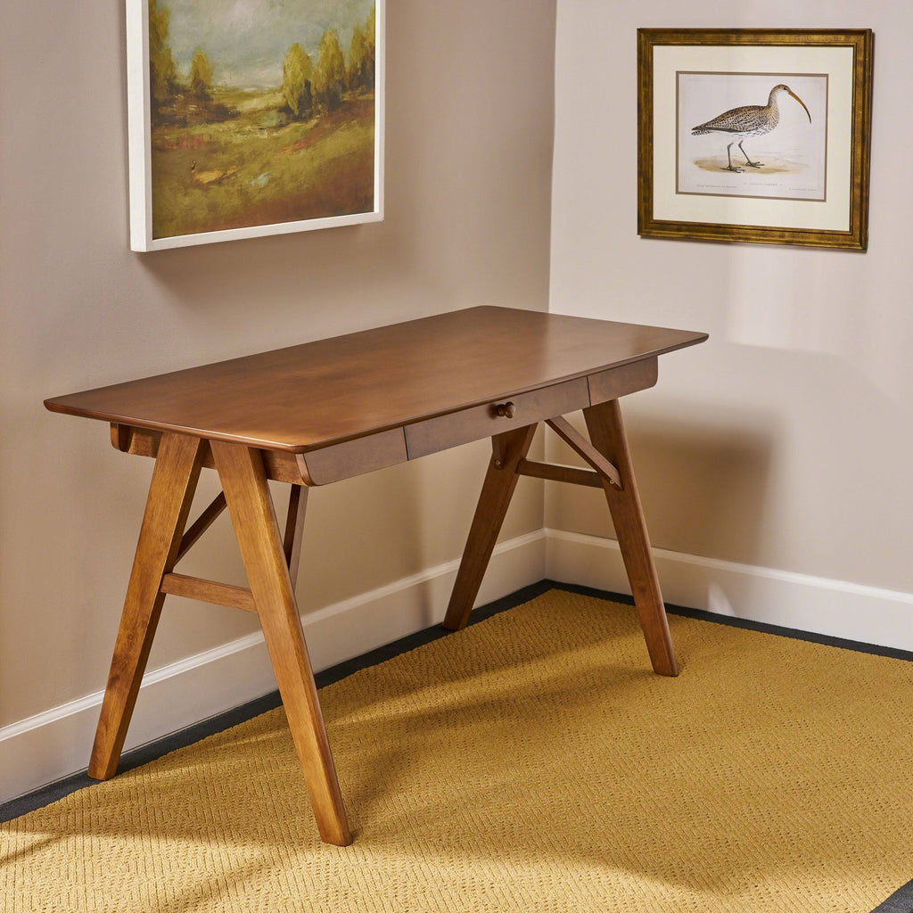 Modern Faux Wood Desk with Veneer H32324