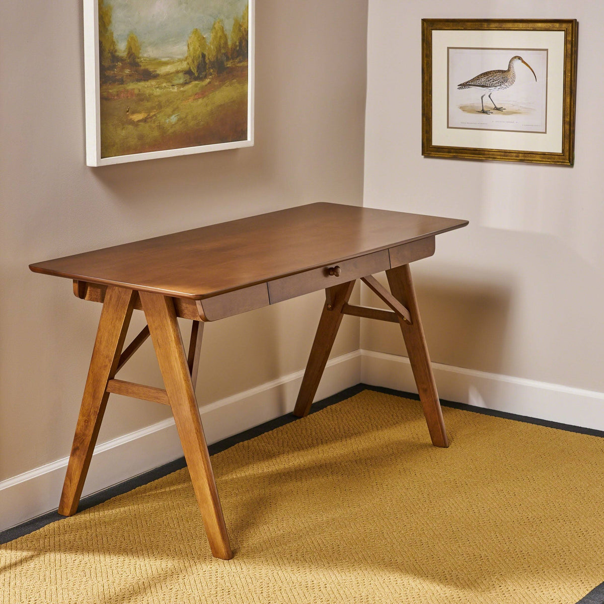 Modern Faux Wood Desk with Veneer H32324
