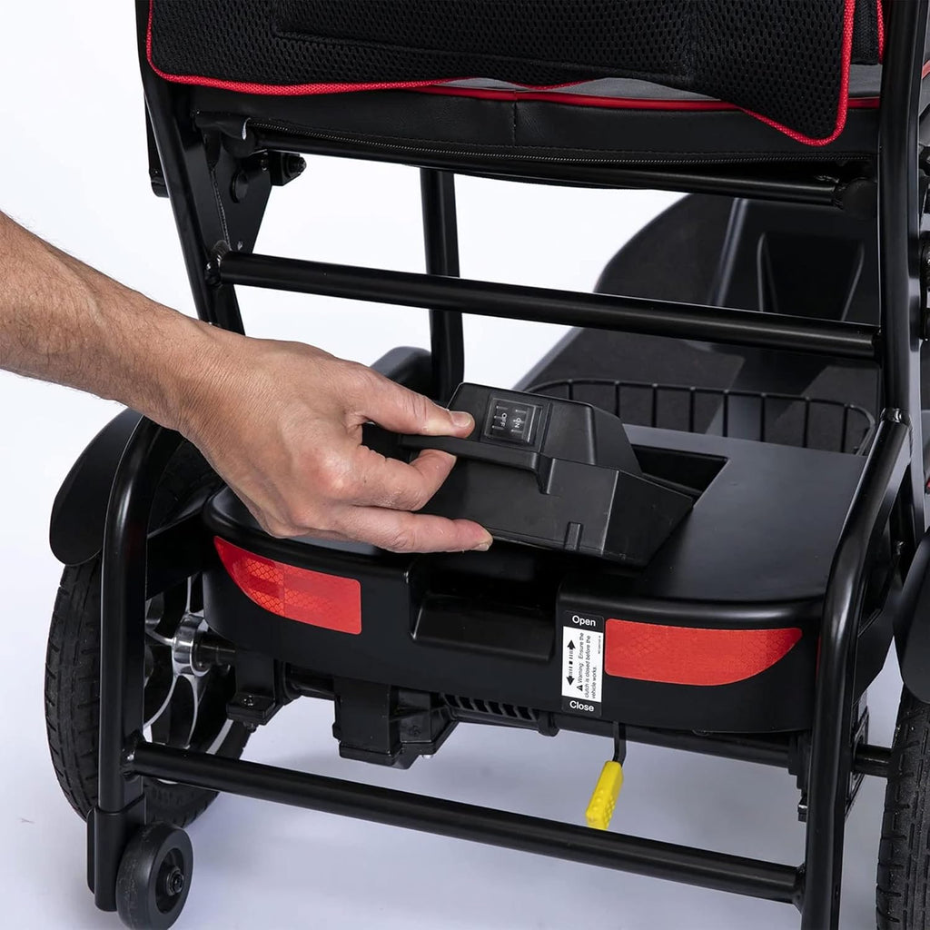 Black 4 Wheel Mobility Scooter with Arm Rests and Basket W393