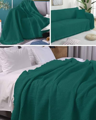 Emerald Green Solid Color 3 Cushion Sofa Covers 71"X150" O268