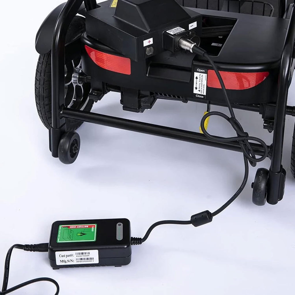 Black 4 Wheel Mobility Scooter with Arm Rests and Basket W393
