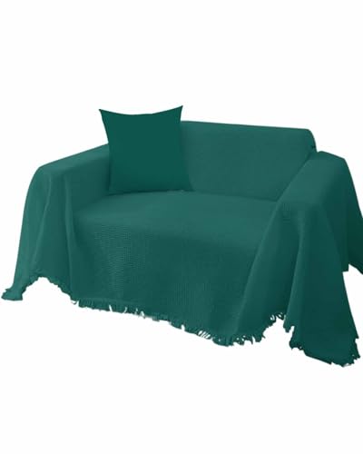 Emerald Green Solid Color 3 Cushion Sofa Covers 71"X150" O268