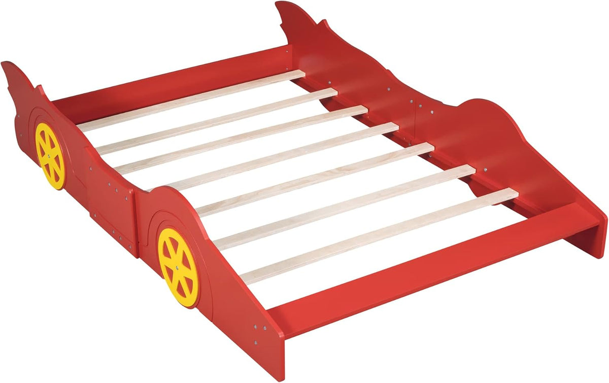 Red Full Size Race Car-Shaped Platform Bed Z5578