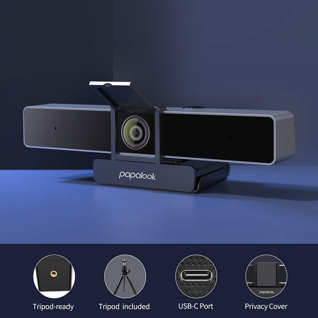 2K Ultra HD Zoomable Webcam with Dual Microphone and Privacy Cover G44155