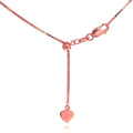 14k Solid Rose Gold 0.7mm Adjustable Box Chain 22" with Lobster Claw Clasp Z509481