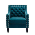 Teal Velvet Fabric Armchair E799