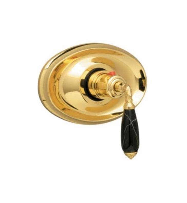 Polished Nickel Thermostatic Shower Trim with White Marble Lever Handle X4454