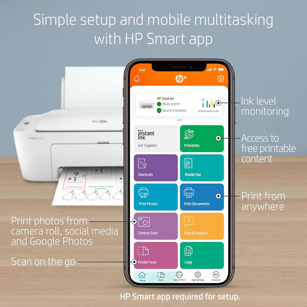 White Wireless All-in-One Color Inkjet Printer V2268