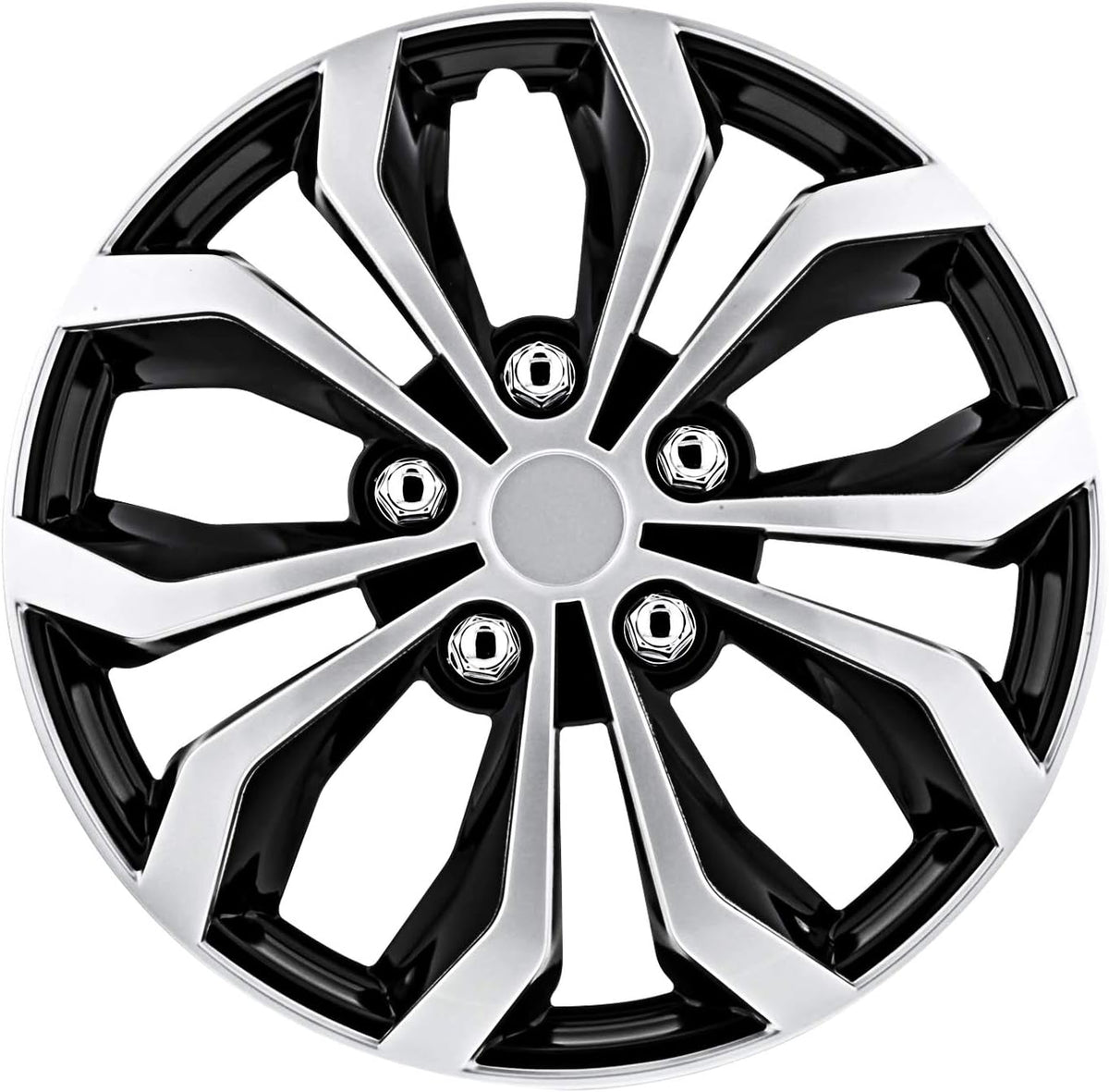 Black/Silver 15 Inch Wheel Cover Pack of 4 Q5488