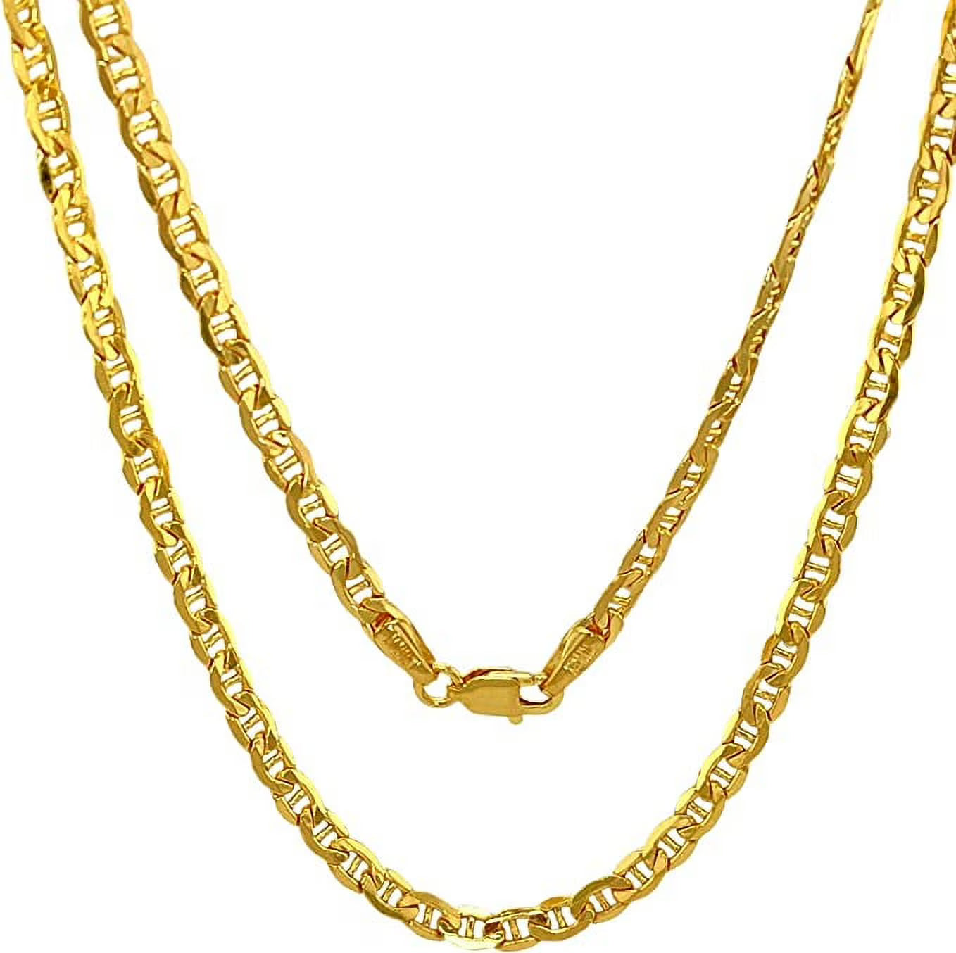 Flat Mariner Anchor Link Chain Necklace 16" - 24" I711