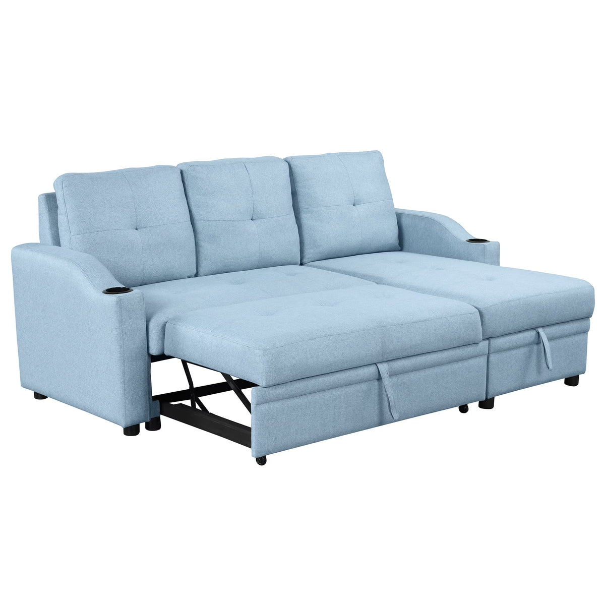 Blue Padded Pull Out Sofa Bed X7477