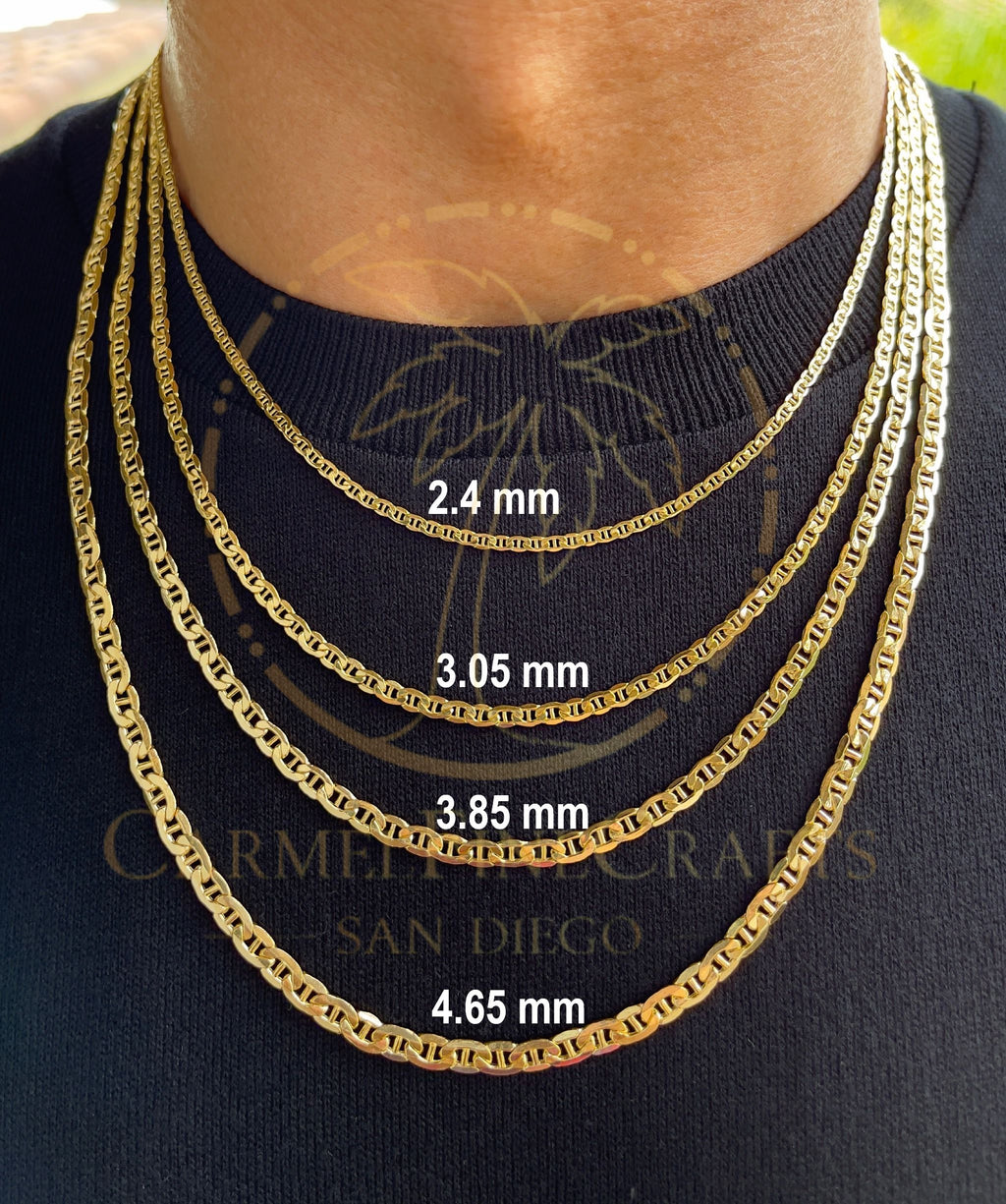 Flat Mariner Anchor Link Chain Necklace 16" - 24" I711