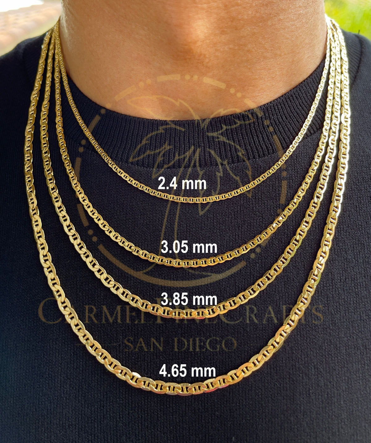 Flat Mariner Anchor Link Chain Necklace 16" - 24" I711