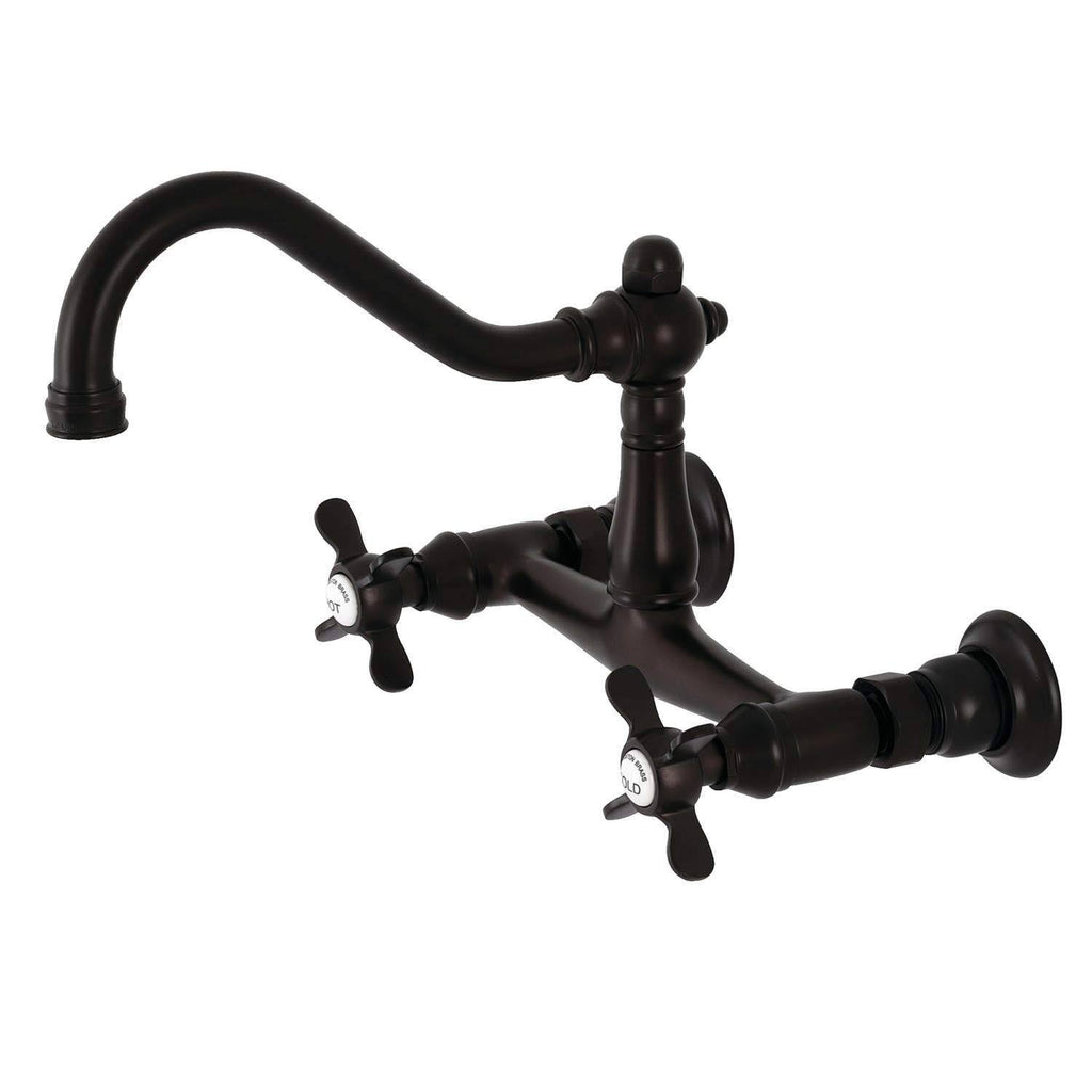 8x22 Center Wall Mount Bathroom Faucet, Oil Rubbed Bronze E30147