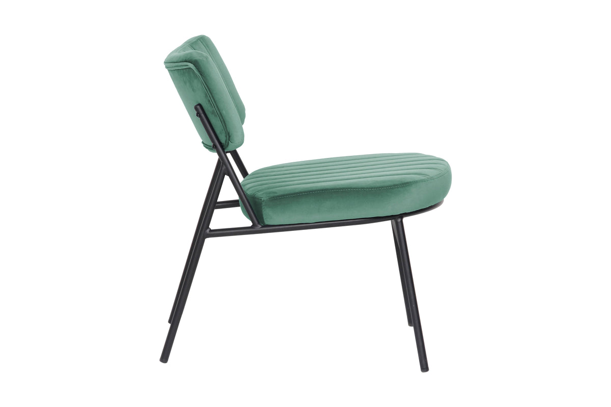 Turquoise Velvet Accent Chair with Metal Frame, Set of 2 L446800