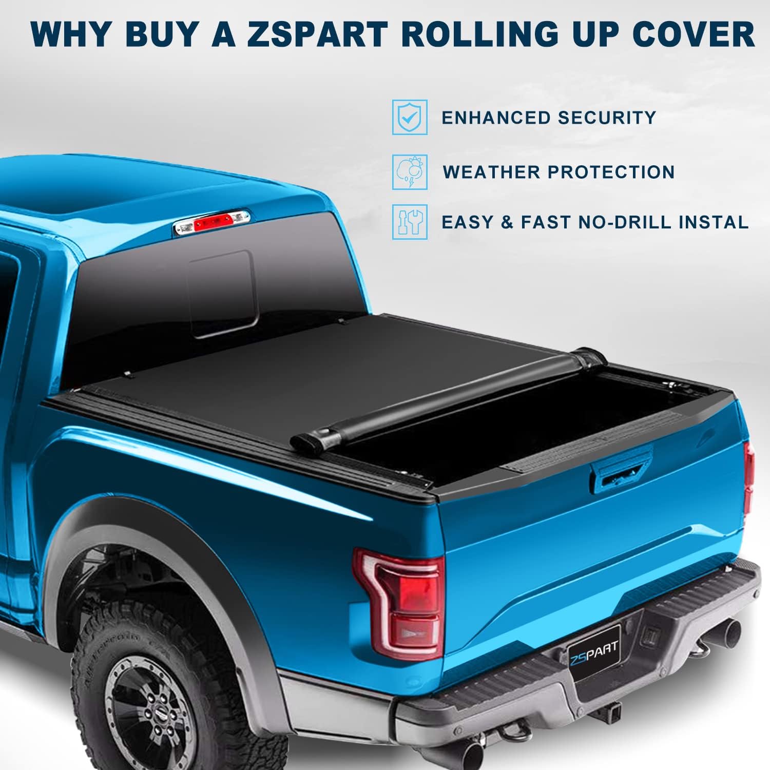 Soft Roll Up Truck Bed Tonneau Cover for Tundra 2007-2013 Fleetside 5'5"FT Bed S99872