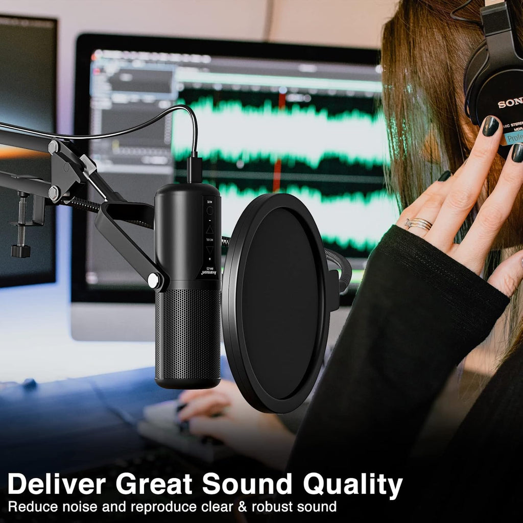 USB Condenser Microphone with Adjustable Boom Arm Kit, Pack of 2 E271