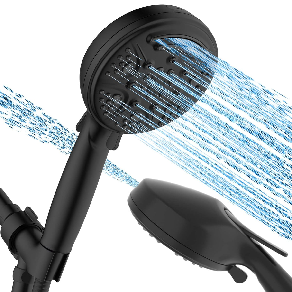 Black Handheld Showerhead with 59-Inch Hose, Pack of 2 O575505