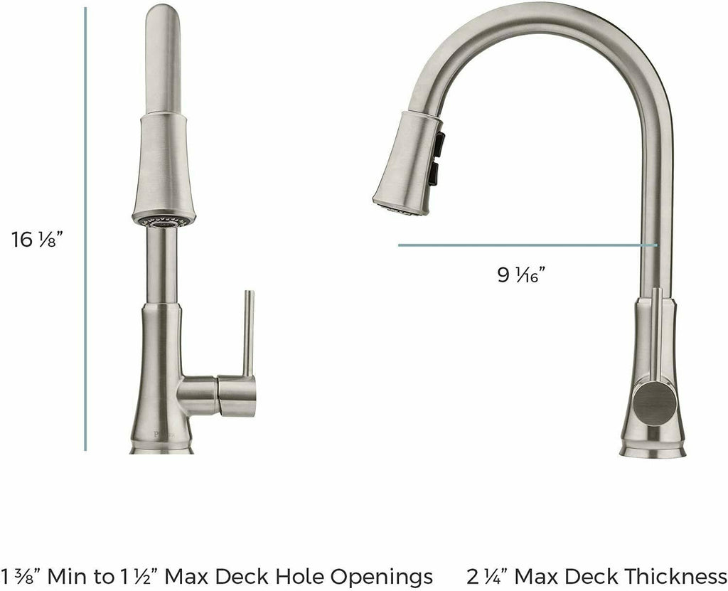 Polished Chrome Pull-Down Single Handle Kitchen Faucet U951490