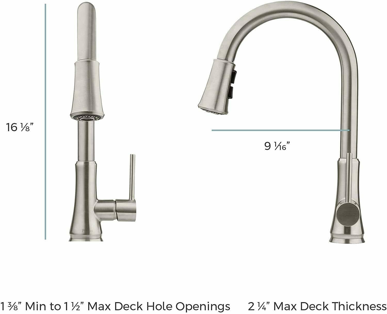 Polished Chrome Pull-Down Single Handle Kitchen Faucet U951490