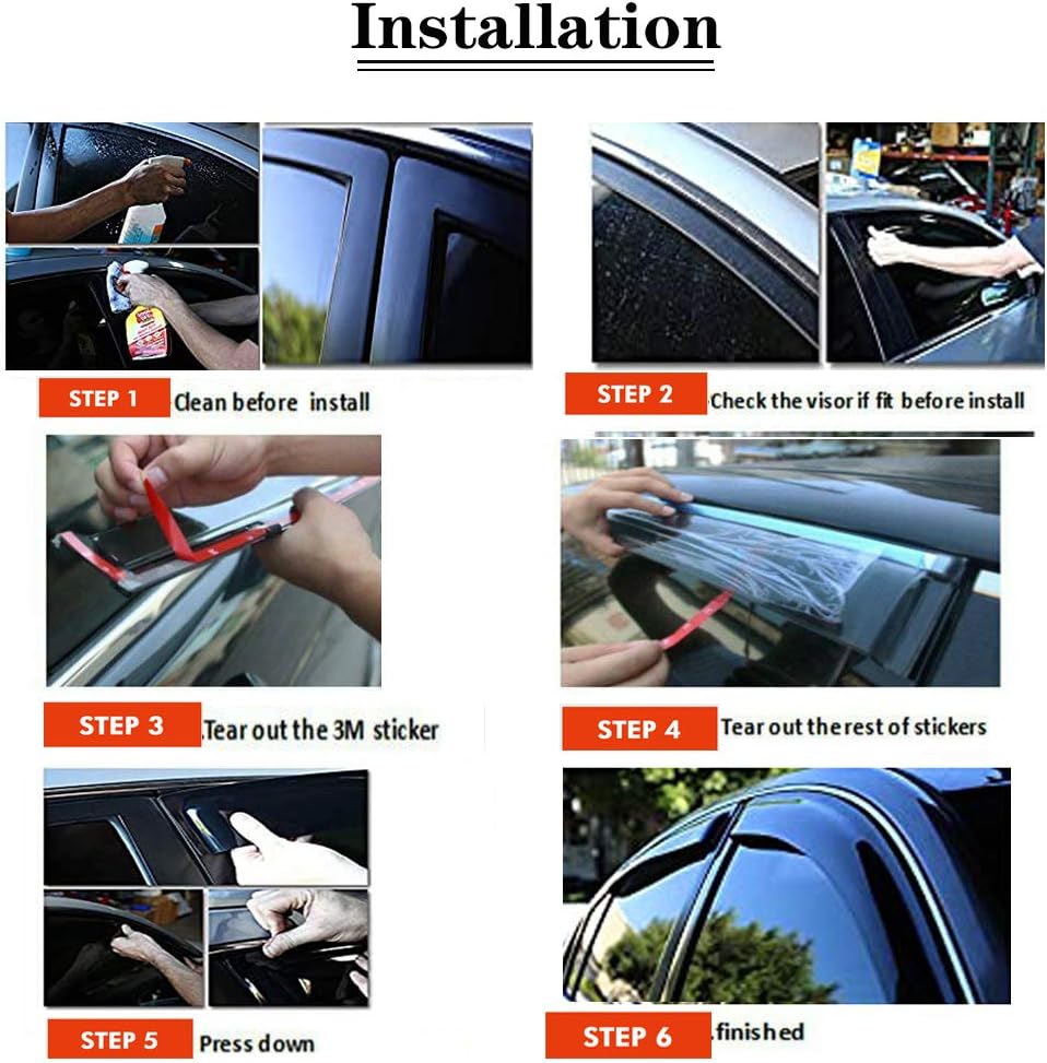 4-pcs Window Visors Wind Deflectors for Chevy/GMC Crew Cab Pickup SUV P17255