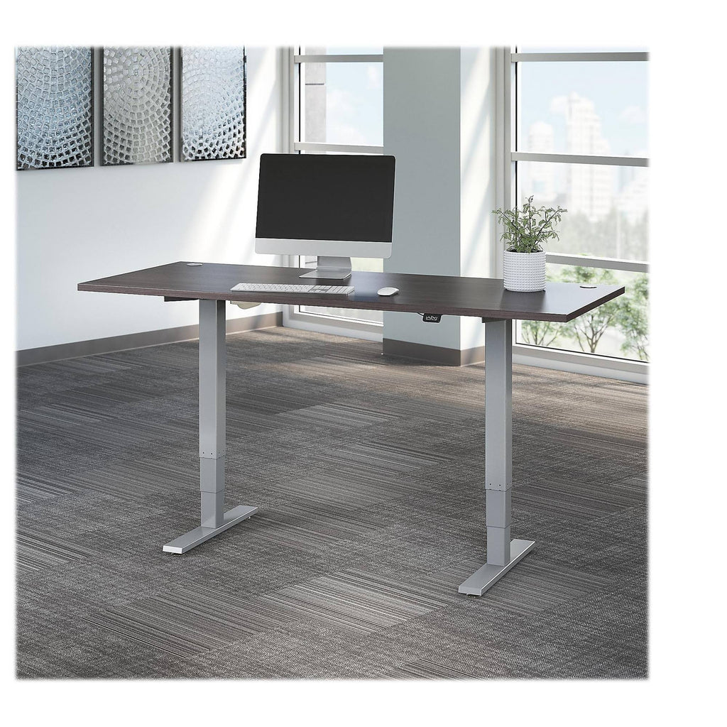 Height Adjustable Desk, 72w x 30D, Storm Gray N92798