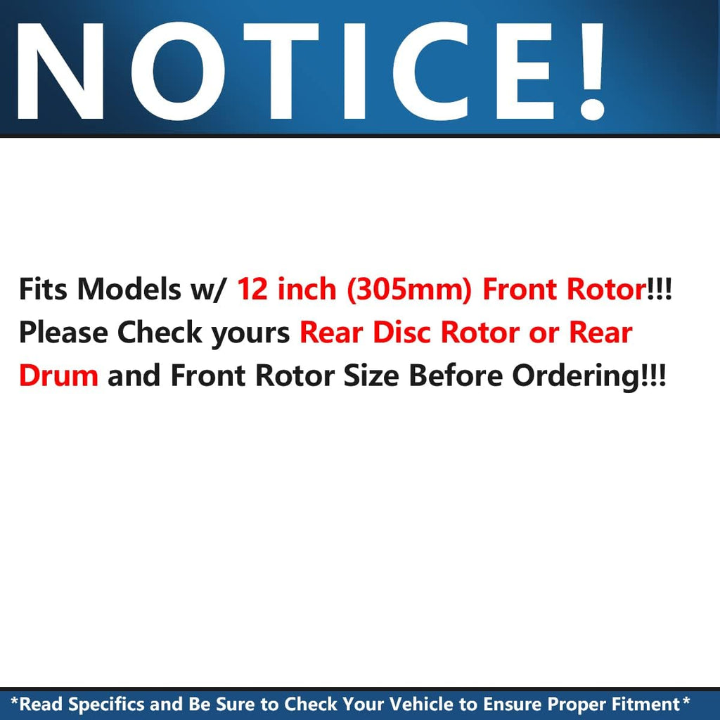 12.01" 6-Lug Front Disc Rotors Brake Pads G74418