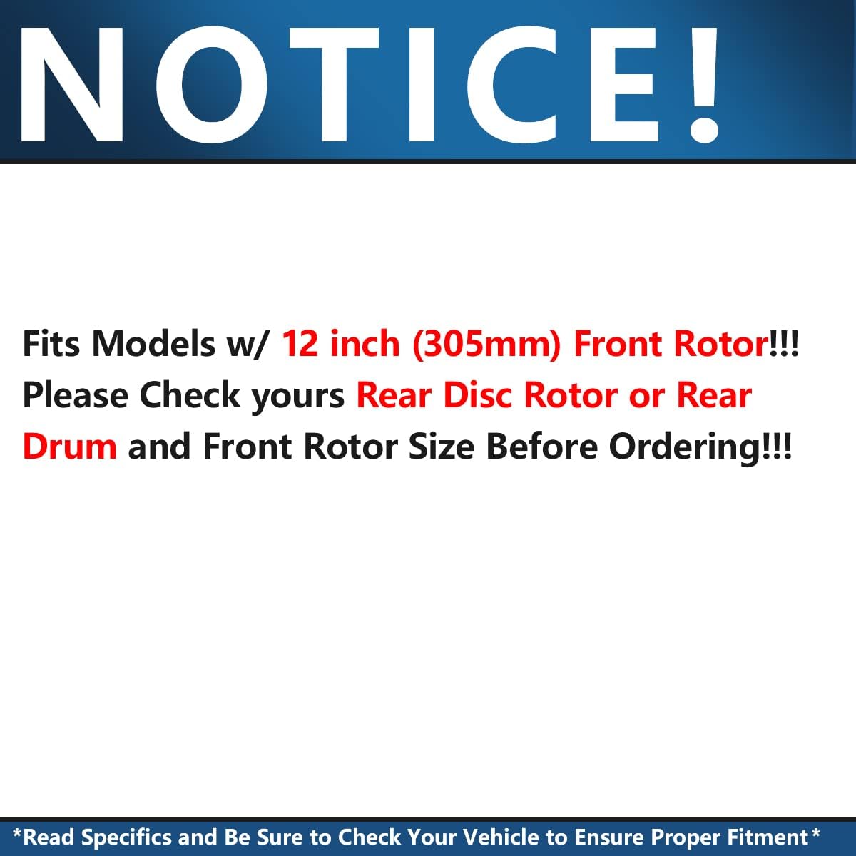 12.01" 6-Lug Front Disc Rotors Brake Pads G74418