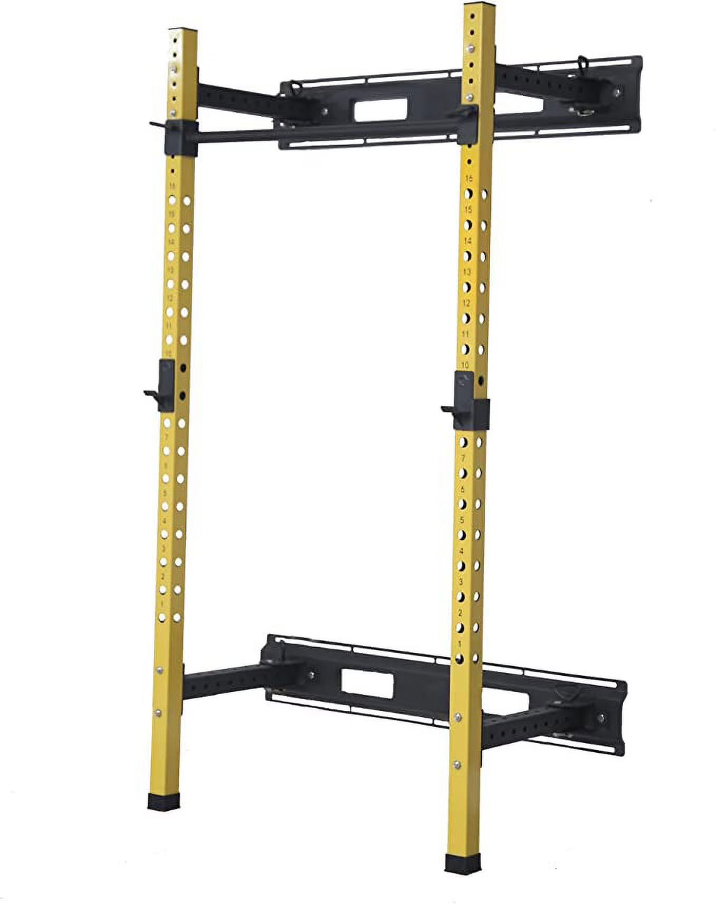 Steel Folding Wall Mounted Power Rack Cage with J Hooks and Pull Up Bar D79121