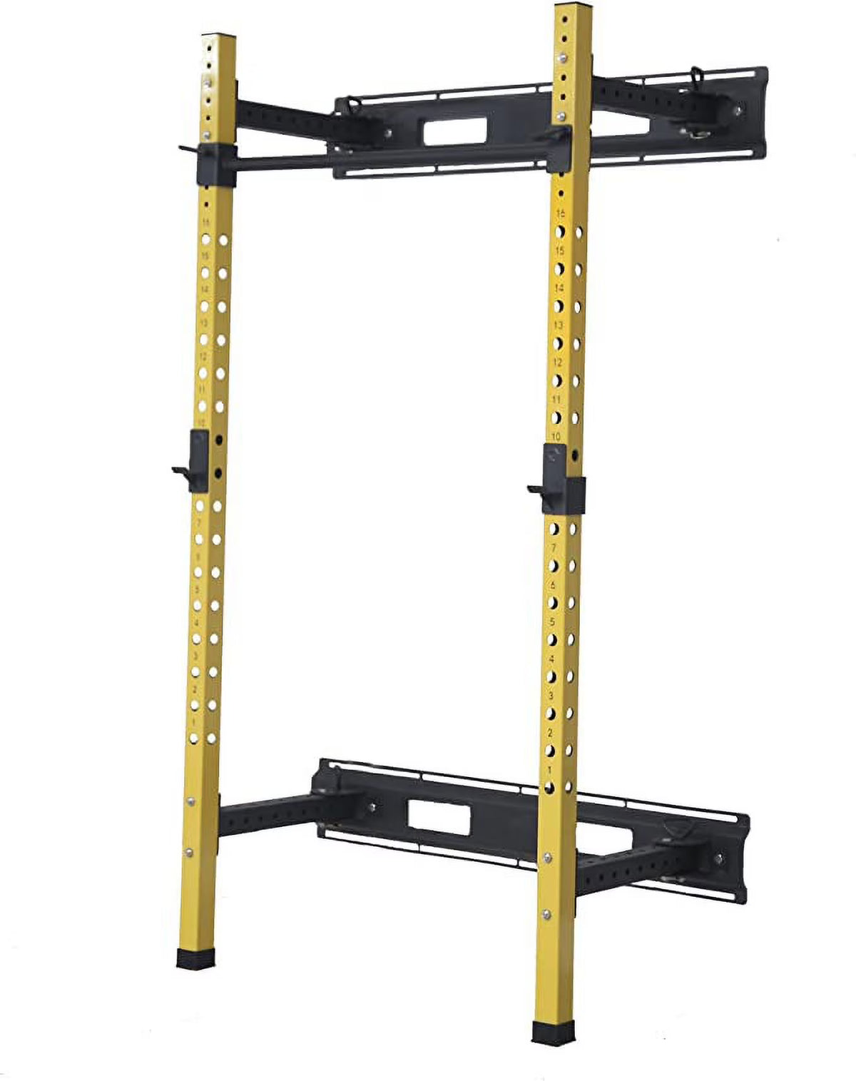 Steel Folding Wall Mounted Power Rack Cage with J Hooks and Pull Up Bar D79121
