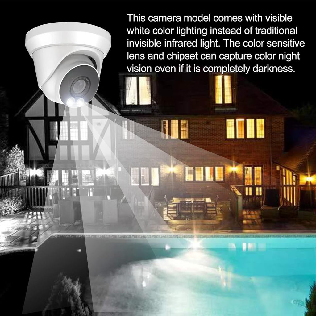 5MP PoE IP Dome Security Camera, 2.8mm Wide Angle, H.265 IP66 Waterproof Built-in Mic/Audio, Pack of 2 B991