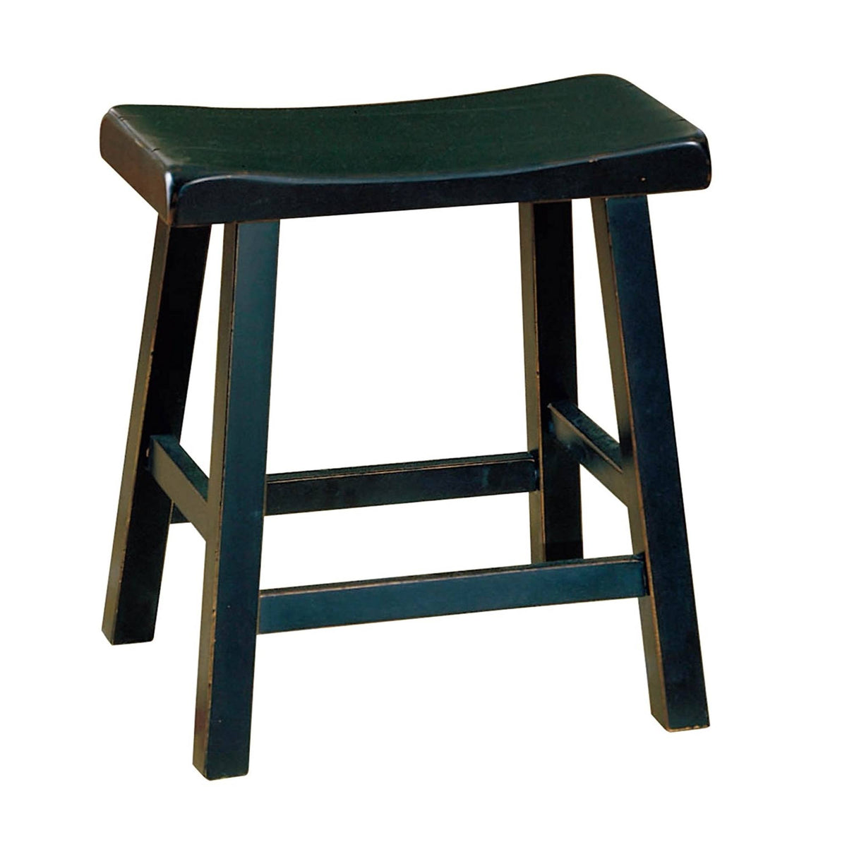 Black Wooden Counter Height Stool Set of 2 A523