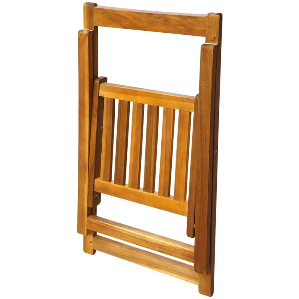 5 Piece Folding Outdoor Dining Set Solid Acacia Wood U833497