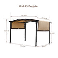 12 x 9 Ft Outdoor Patio Gazebo with Retractable Shade Canopy, Steel Frame I772