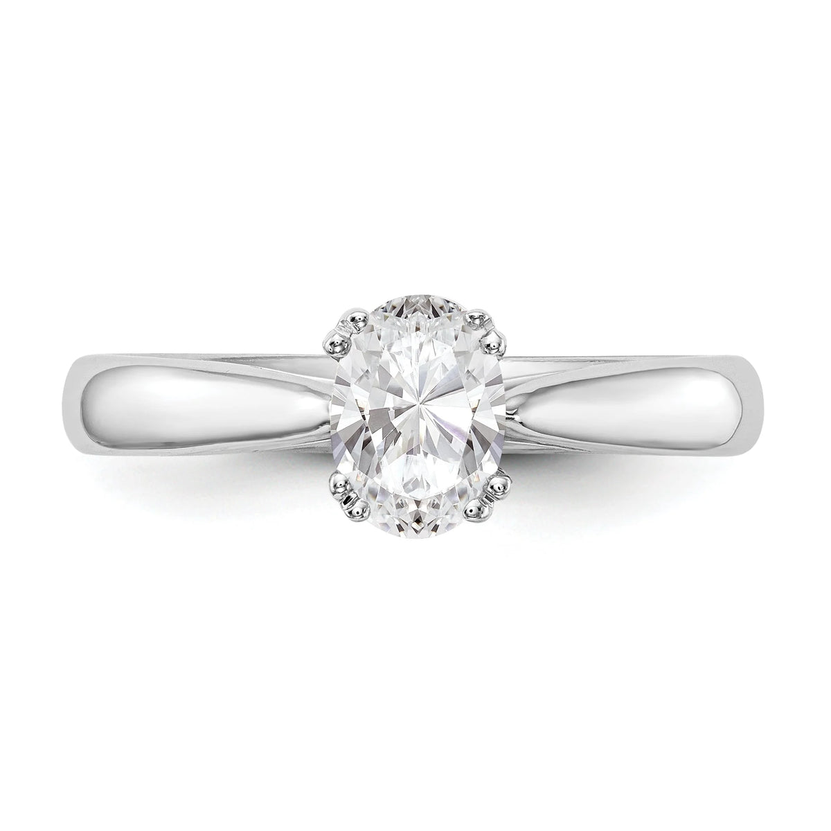 0.50ct CZ Solid 14K White Gold Oval Solitaire Engagement Ring I77103