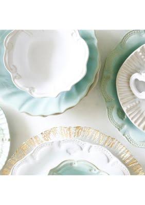 Aqua Ruffle Salad Plate A400190