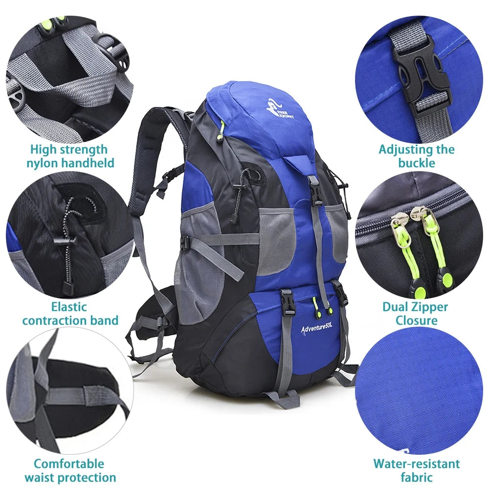 50L Water-resistant Hiking Backpack Daypack L685609