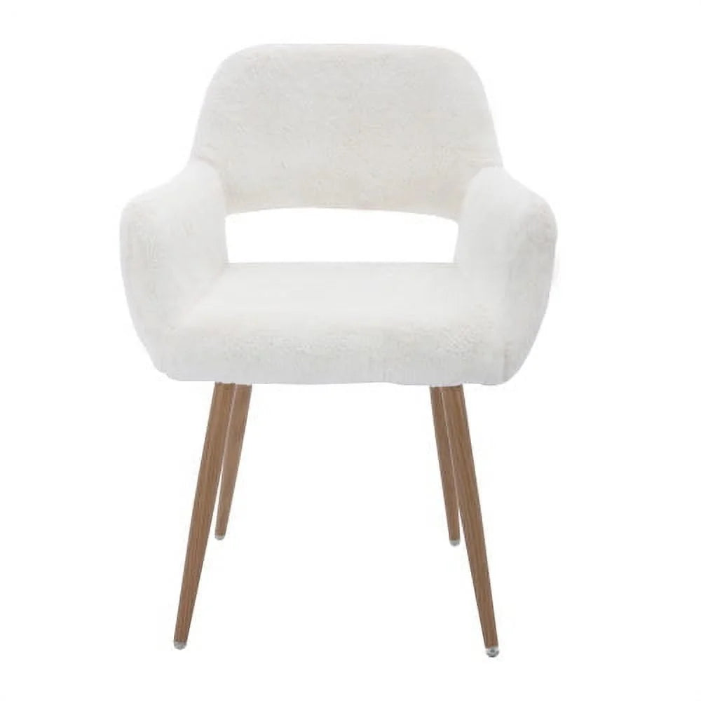 Faux Fur Dining Chairs with Solid Steel Leg B312