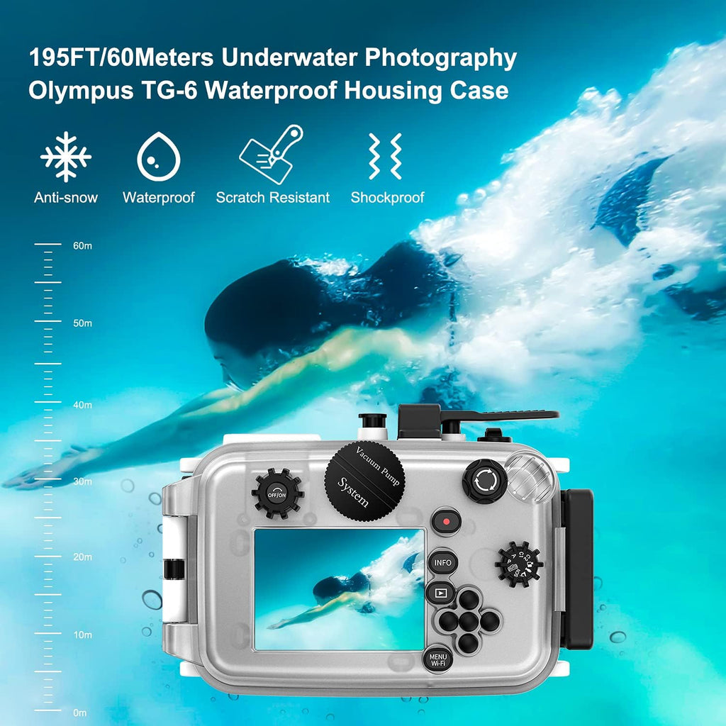 Underwater 40m Waterproof Housing Case for Olympus TG-6 A3370