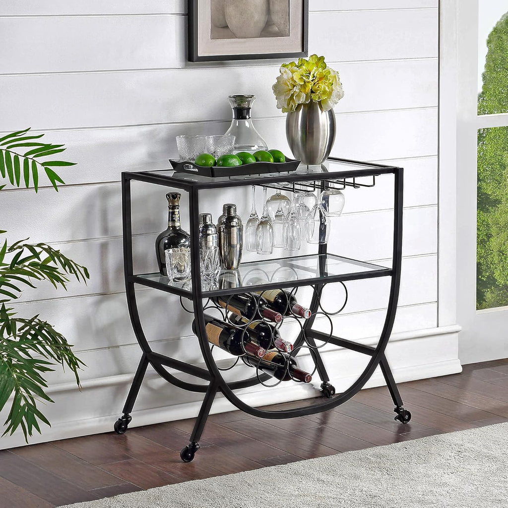 Gold Rounded Bar Cart W425