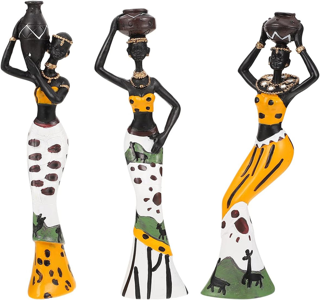 3 Piece Set African Statue Crafts Praying Girl Decoration Centerpieces K888