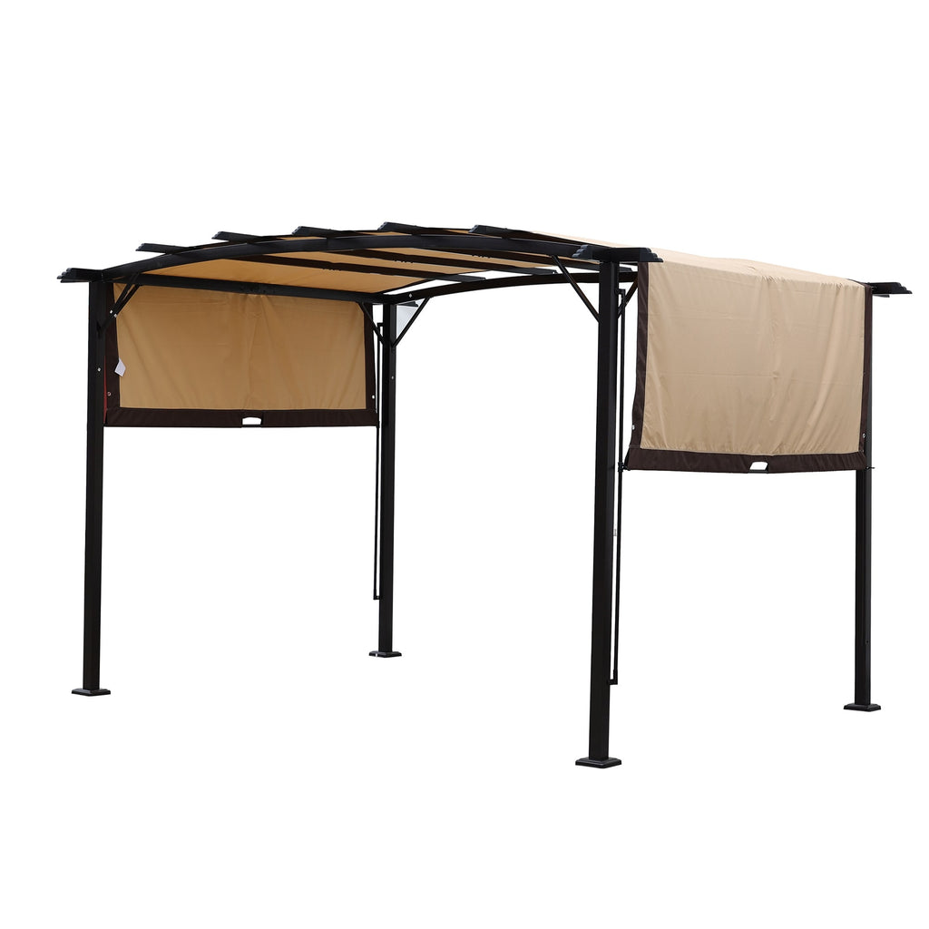 12 x 9 Ft Outdoor Patio Gazebo with Retractable Shade Canopy, Steel Frame I772