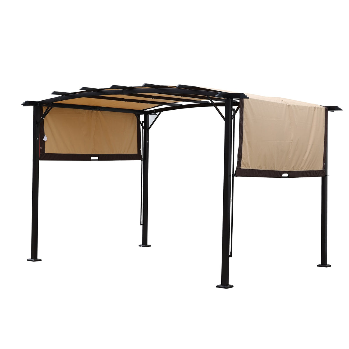 12 x 9 Ft Outdoor Patio Gazebo with Retractable Shade Canopy, Steel Frame I772