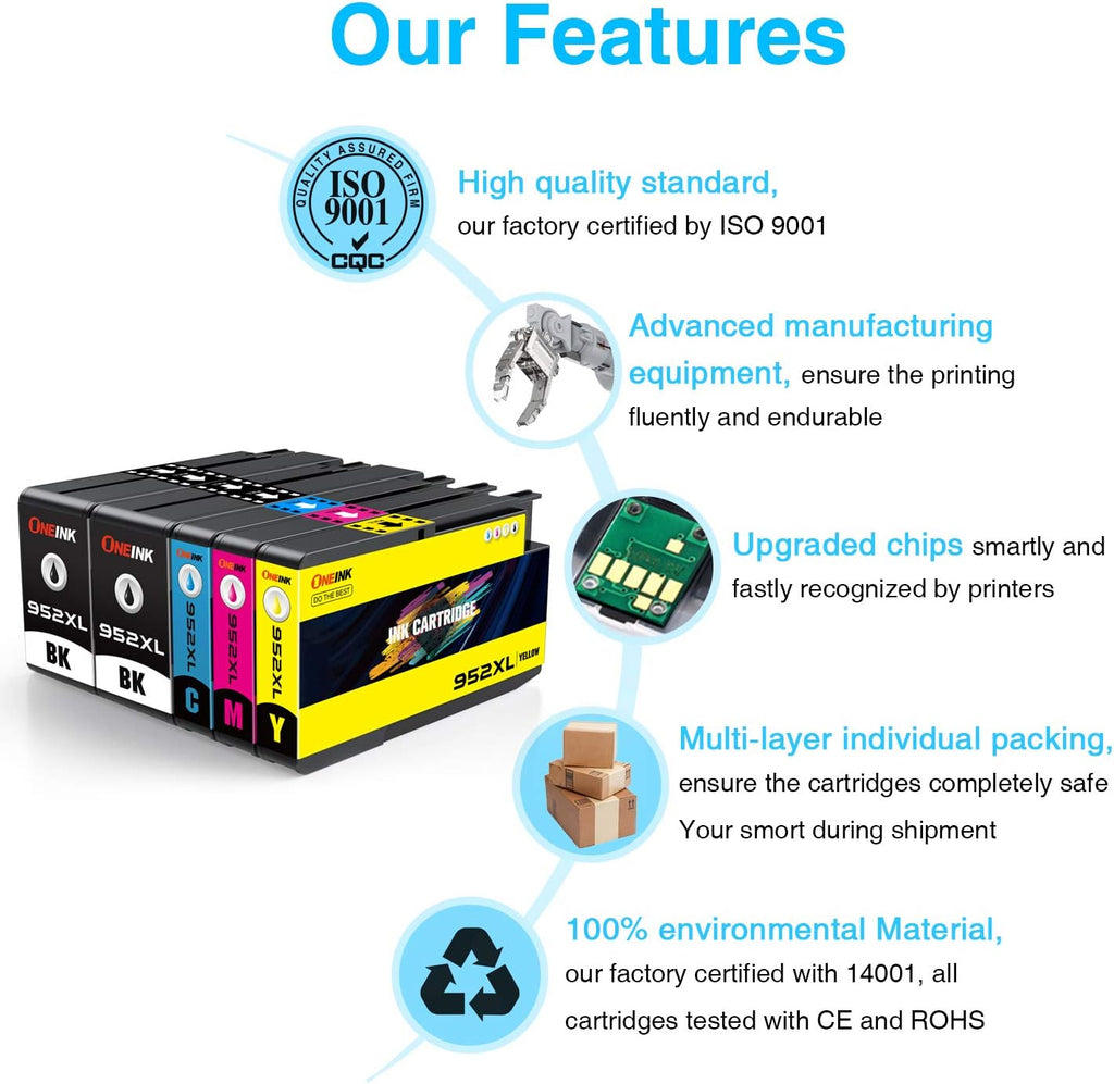 Compatible Ink Cartridge 5 Pack for HP 952XL OfficeJet Pro H230436