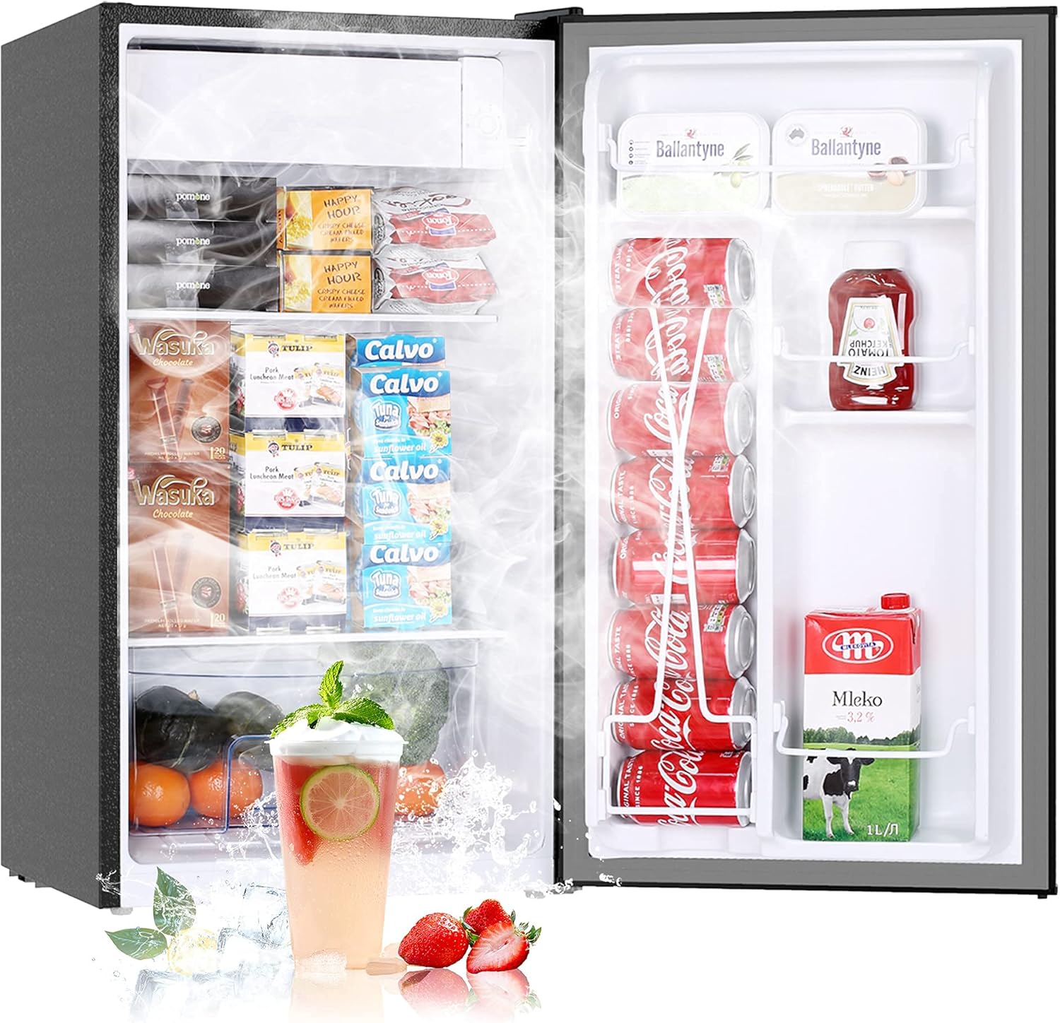 3.2 Cu.Ft Single Door Mini Fridge with Freezer N39682