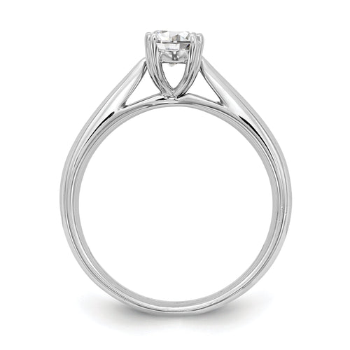 0.50ct CZ Solid 14K White Gold Oval Solitaire Engagement Ring I77103