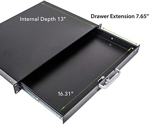 19 Inch Rack Mount Lockable Deep Drawer 1U Pack of 2 V197662