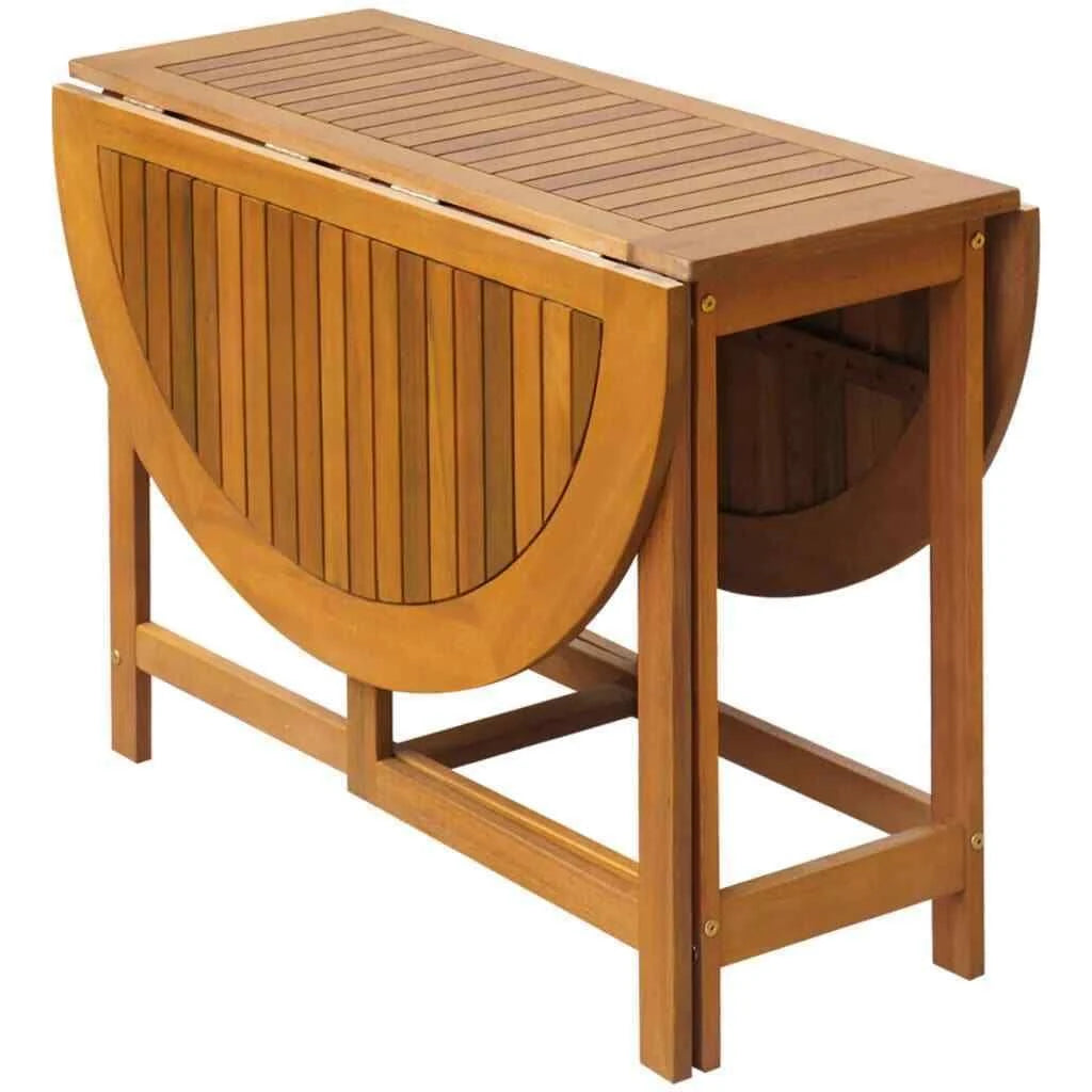 5 Piece Folding Outdoor Dining Set Solid Acacia Wood U833497
