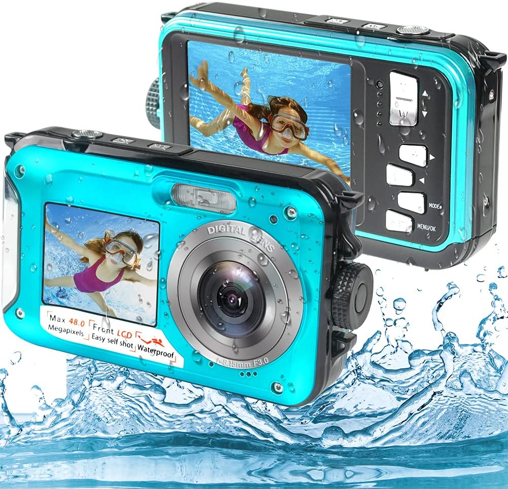 Waterproof Camera Full HD 2.7K 48MP with Dual Screen E4110